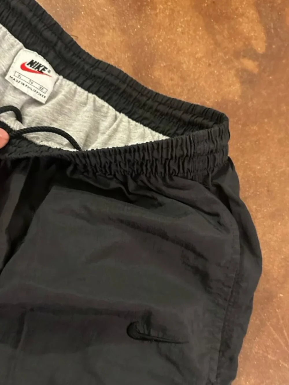 Vintage 90s Nike Track Pants Mens XL Black Swoosh Windbreaker Jogger